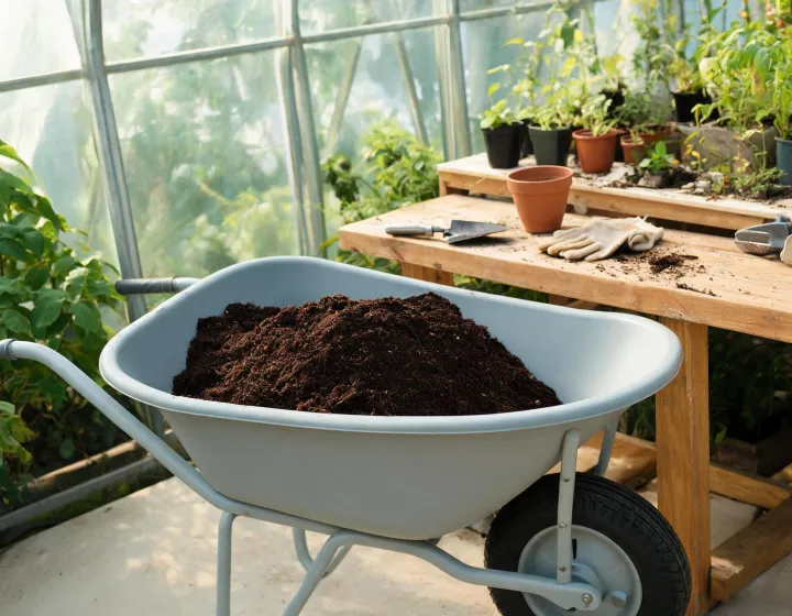 Wheelbarrow tray and growing media